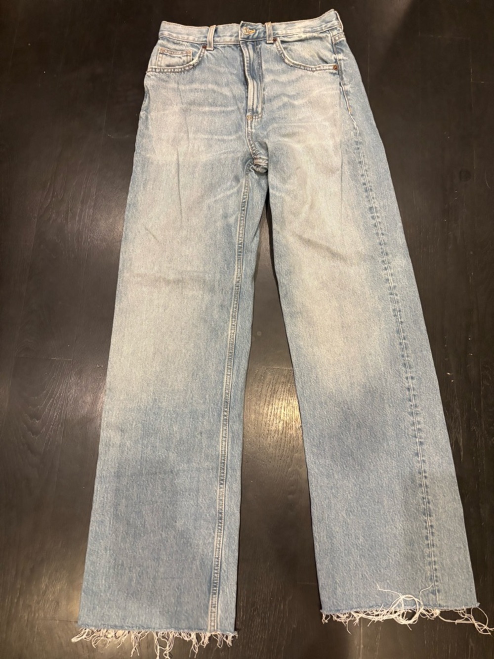 Zara Light Blue Button Fly Denim Jeans